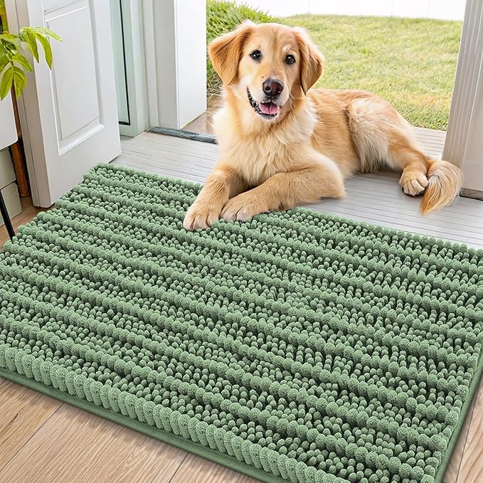 Smiry Dog Door Mat for Muddy Paws 36x24, Absorbent Dirt Trapper, Non-Slip by Smiry