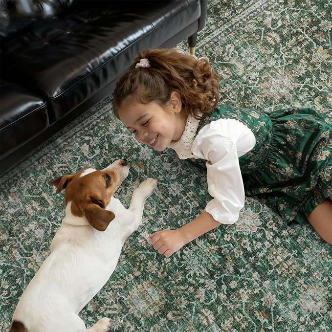 DCX Green 6x9 Rug, Kid & Pet Friendly - Image 5