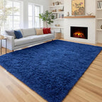 PAGISOFE Blue Rug 4x6 Ft Fluffy Shag Rugs by PAGISOFE