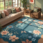Lahome Floral Washable 6x9 Area Rugs, Soft Bedroom Rug by Lahome