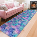 2x8 Ft Purple Rainbow Rug for Girls Bedroom Bedside Runner, Soft Fluffy Rugs by TENNOLA