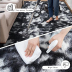 Fluffy Rug Shag Area Rug, Mottling Black 2x4 Area Rugs - Image 6