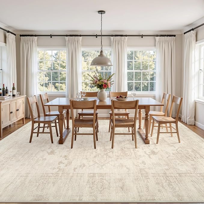 6x9 Area Rugs for Living Room: Vintage Boho Neutral Washable Rug Indoor Soft - Image 9