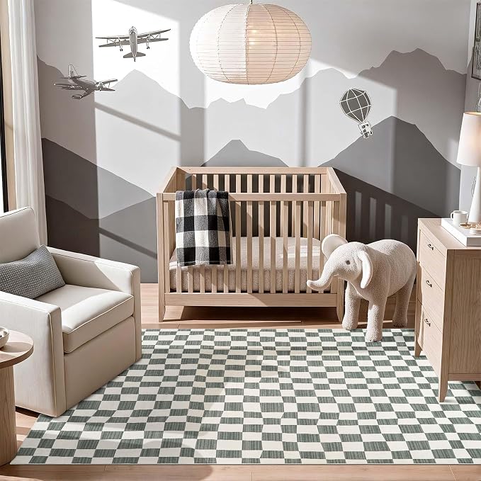 jinchan 5x7 Checkered Area Rugs by JINCHAN