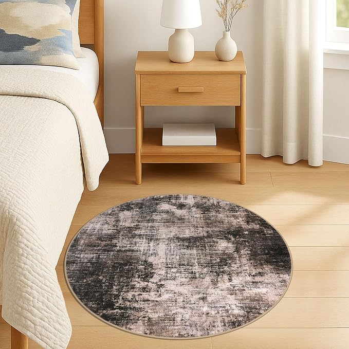 IOHOUZE Round Area Rug 3 Ft Circle Entryway Rugs Round Washable Door Mat Indoor - Image 8