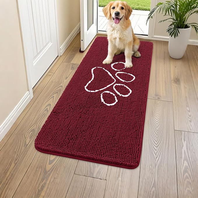 Smiry Dog Door Mat for Muddy Paws, Absorbent Dirt Trapper Non Slip Quick Dry by Smiry