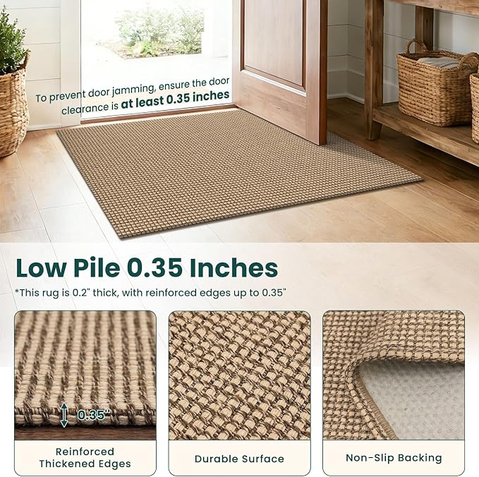 KOZYFLY Indoor Door Mat 2x3 ft Small Area Rugs Washable Front Door Mat Non Slip - Image 4