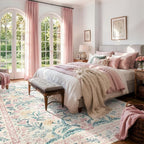 Wonnitar Machine Washable 10x14 Area Rugs, Large Living Room Rug Floral Pink - Image 7