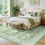 Lessymo Washable Area Rug for Living Room, 8x10 Light Green Large Rugs - Image 2