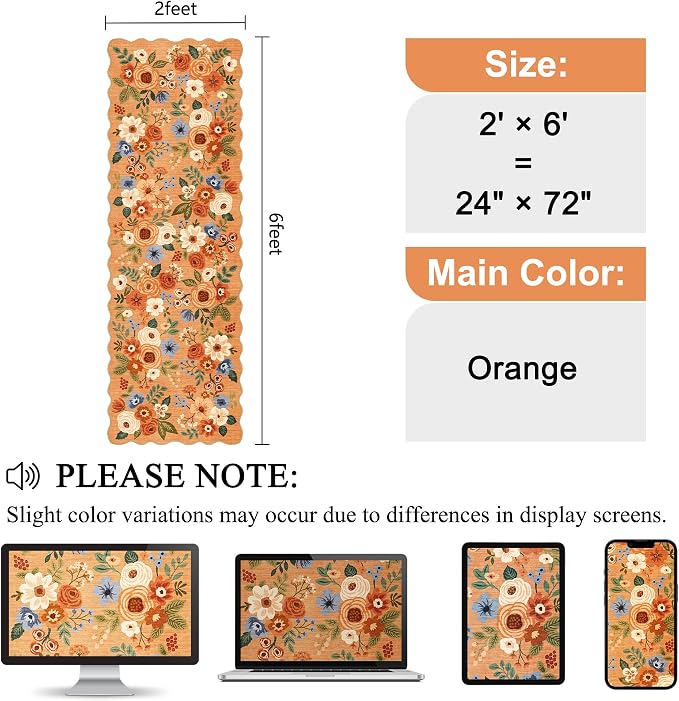 DUKINO 2x6 Runner Rug for Hallway, Washable Kitchen Rug - Image 2