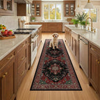 RELEANY Area Rugs Runner 2'6"x8' Washable Non-Slip, Floral Vintage Distress by RELEANY