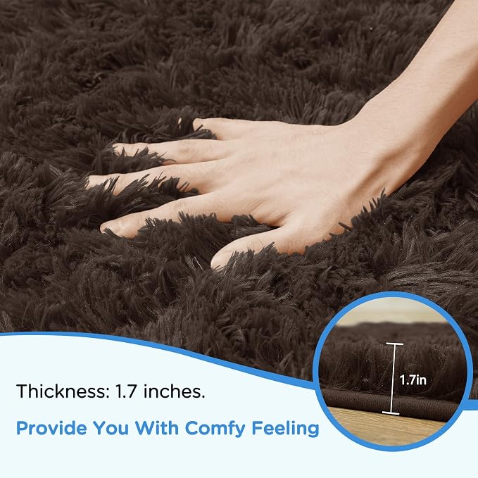 9x12 Brown Area Rugs for Living Room, Large Fluffy Shag Rug for Bedroom Nursery - Image 5
