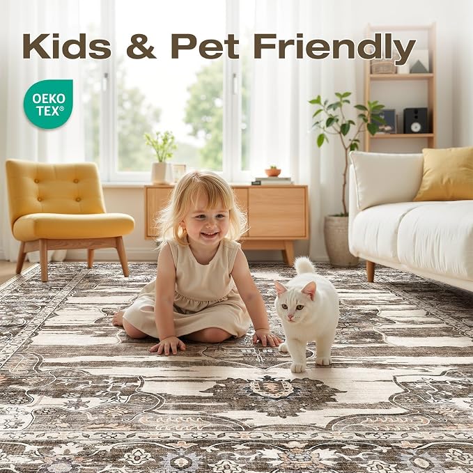 Washable 7x9 Area Rug for Living Room - Image 4