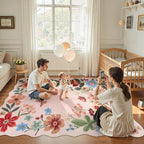 Lahome Floral Living Room Rugs, Light Pink - Image 2