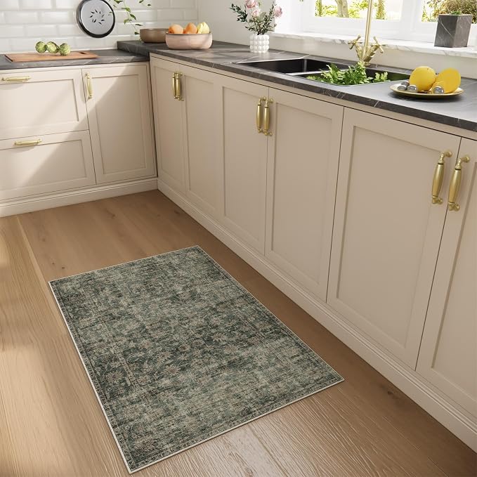 Machine Washable Throw Rugs for Entryway: Door Mat Indoor Entrance 2x3 Rug Boho - Image 4