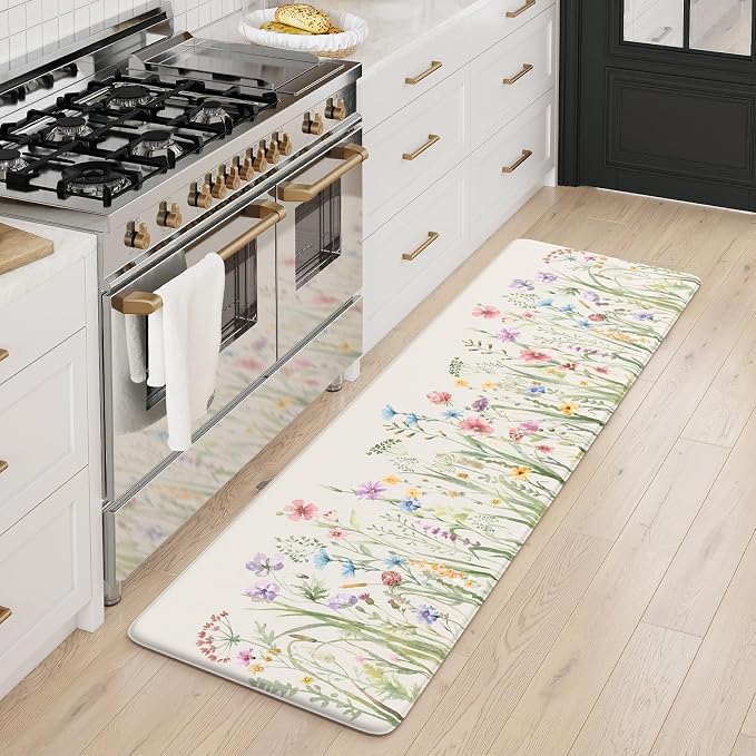 KIMODE Anti Fatigue Kitchen Mat, Cushioned Boho Kitchen Runner, Non Slip - Image 8