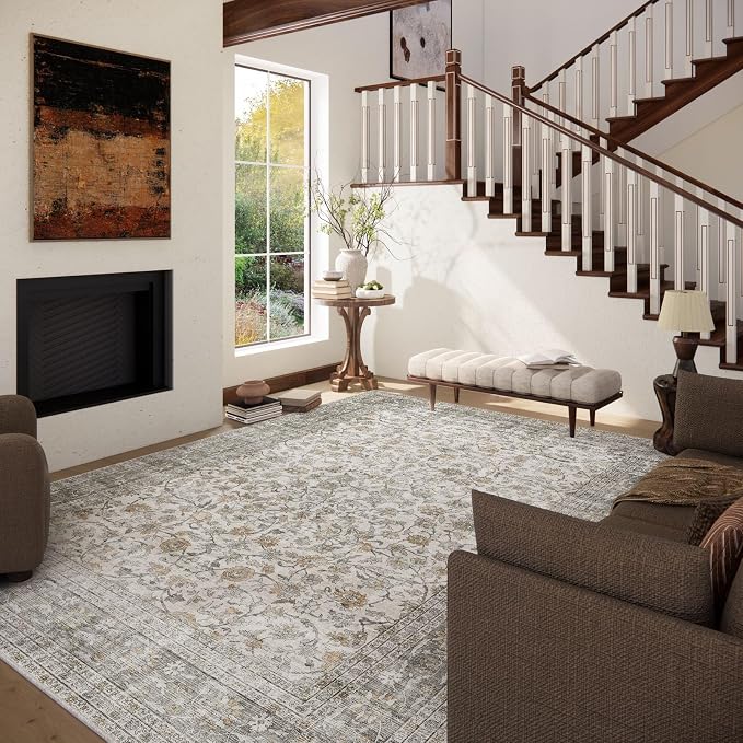 10x12 Large Rugs for Living Room: Washable Rug Stain Resistant Non Slip - Image 2