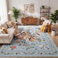 Unirea 5x7 Light Blue Grey Cat Area Rug by UNIREA