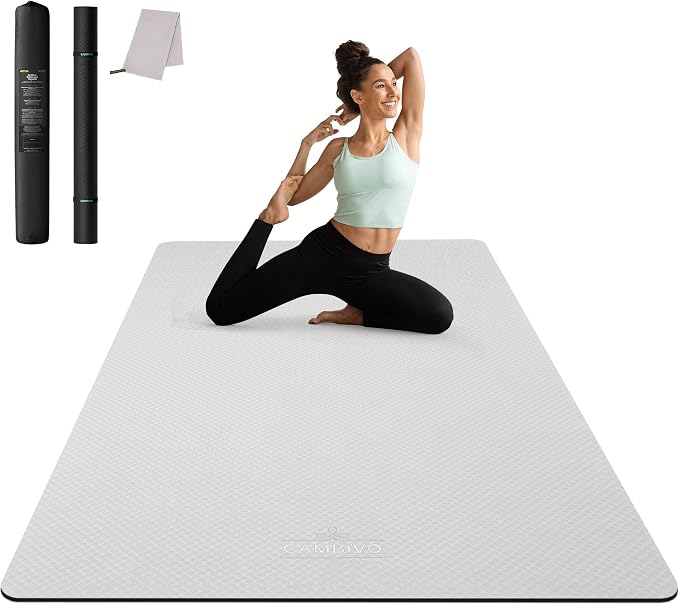 CAMBIVO Yoga Mat 72" x 48" Large Workout Mat by CAMBIVO