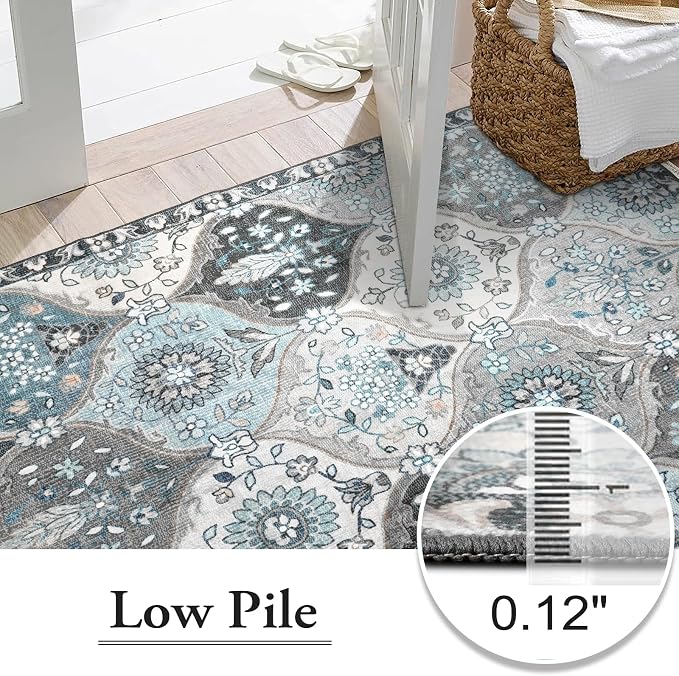 Lahome Moroccan Washable Area Rug 6x9, Ultra-Thin Large Living Room Rugs - Image 6
