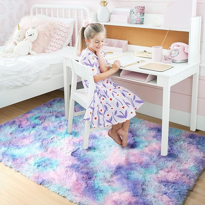 Amdrebio Blue Purple Rainbow Rugs - Image 7