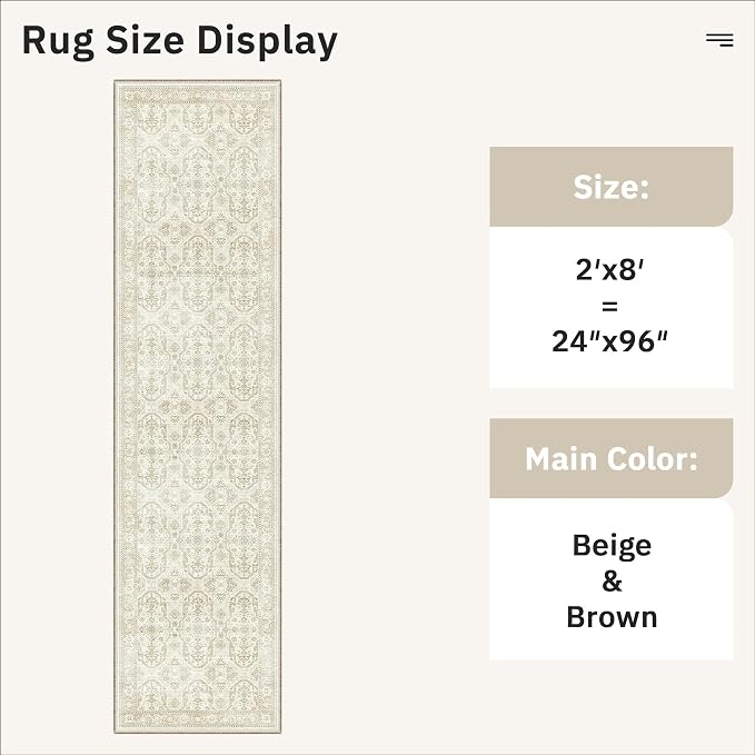 Soalmost Runner Rug 2x8 Washable Non-Slip Hallway Runner Rugs - Image 5