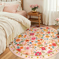 4ft Area Rugs for Living Room Vacuum-Friendly Machine Washable Area Rug Flower by meejou