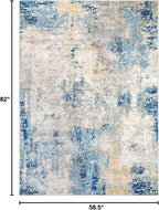 Lahome Modern Abstract Washable Area Rugs 5x7, Soft Living Room Rug Non Slip - Image 2