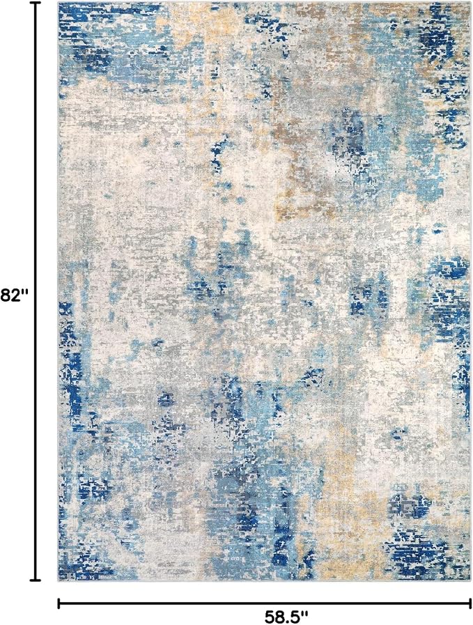 Lahome Modern Abstract Washable Area Rugs 5x7, Soft Living Room Rug Non Slip - Image 2