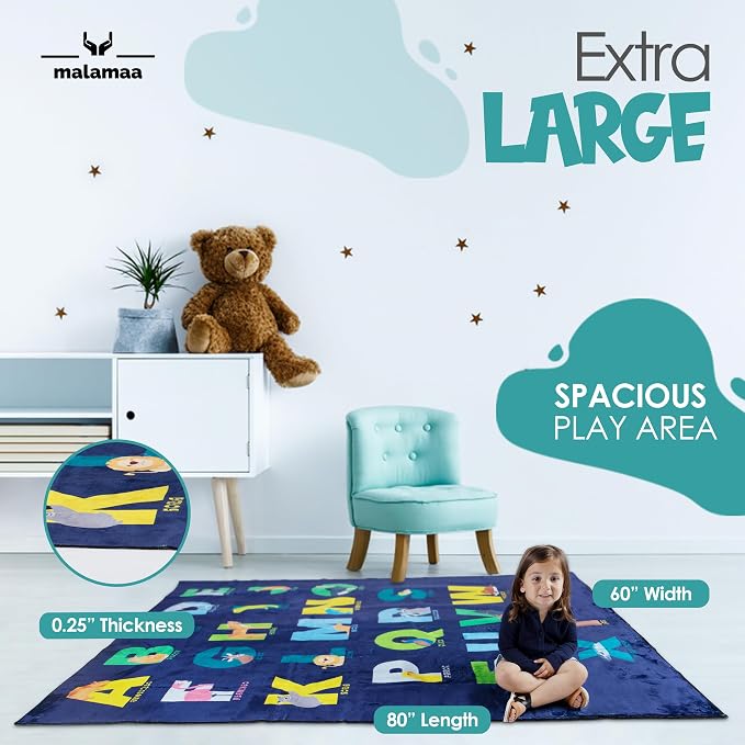 ABC Rug for Kids XL 80" x 60", Toddlers and Baby - Image 3