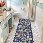 2x6 Hallway Floral Rug Runner: Washable Non Slip Low Pile Area Rug - Image 2