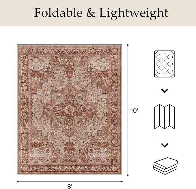 GENIMO Outdoor & Indoor Area Rug 8'x10', Waterproof, Non-Shedding, Easy Cleaning - Image 2
