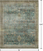 Latte&Fog 8x10 Area Rugs for Living Room, Large Vintage Green Washable Rug - Image 2