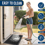 Smiry Front Door Mat Outside Entrance, Heavy Duty Sturdy Natural Rubber Doormat - Image 6