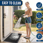 Smiry Front Door Mat Outside Entrance, Heavy Duty Sturdy Natural Rubber Doormat - Image 6