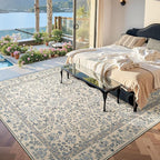 jinchan Zenith Floral 8x10 Area Rug Soft Low-Pile Living Room Rug Machine - Image 3