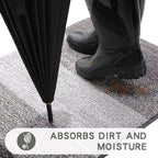 Kitinjoy Indoor Outdoor Door Mat, 48x32 Non-Slip Absorbent Dirt Trapper - Image 2