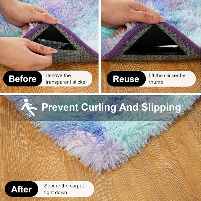 2x3 Rugs for Bedroom, Fluffy Area Rugs for Living Room, Small Fuzzy Shag Soft - Image 3