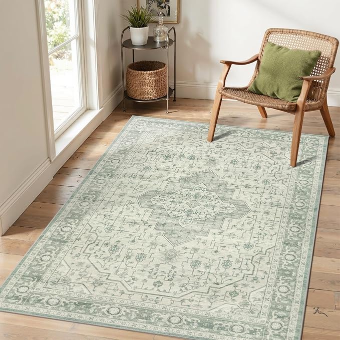 Rugxara Washable Area Rug for Living Room, Vintage Boho Rugs for Office - Image 3
