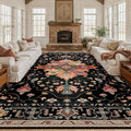RELEANY Area Rugs Large 10'x12' Washable Non-Slip, Floral Vintage Distress by RELEANY