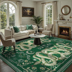 DCX Washable 9x12 Snake Rug, Soft Low Pile Carpet, Kid & Pet Friendly by DCXWashableRug