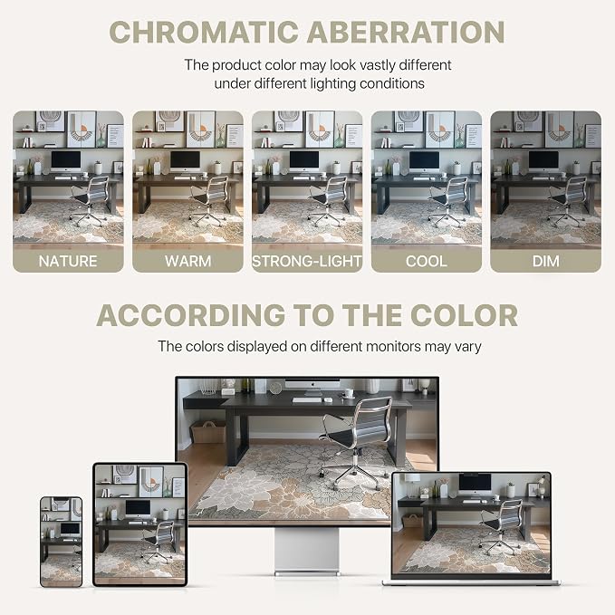 36"x48" Office Chair Mat for Hardwood Tile Floor, Under Desk Carpet Protector - Image 6