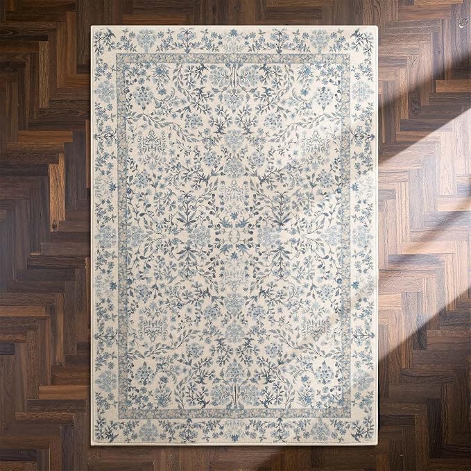 jinchan Zenith Floral 3x5 Area Rug Machine Washable Soft Low-Pile Non-Slip - Image 9