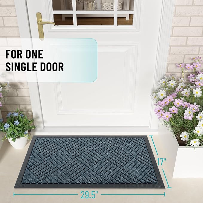 OLANLY Front Door Mat Outside Entrance 29.5x17, Heavy Duty Sturdy Natural - Image 2
