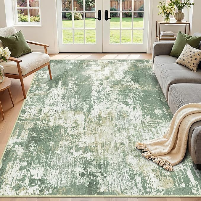RELEANY Washable Area Rugs 6'x9' Non-Slip Modern Abstract Soft by RELEANY