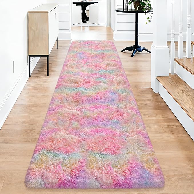 2x10 Feet Tie-Dye Rainbow Unicorn Rug by TENNOLA
