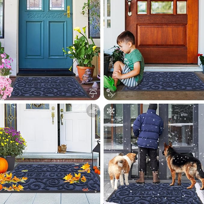 Smiry Welcome Door Mat Outside Entrance, Heavy Duty Trap Dirt and Moisture Easy - Image 6