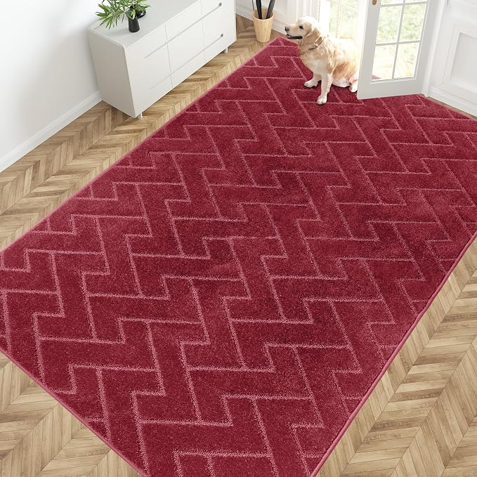 PURRUGS Easy Care Area Rug 6ft x 9ft, Non-Slip Machine Washable Entry Rug by PURRUGS