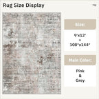 Soalmost 9x12 Area Rugs for Living Room, Non Slip Machine Washable Vintage Rugs - Image 5