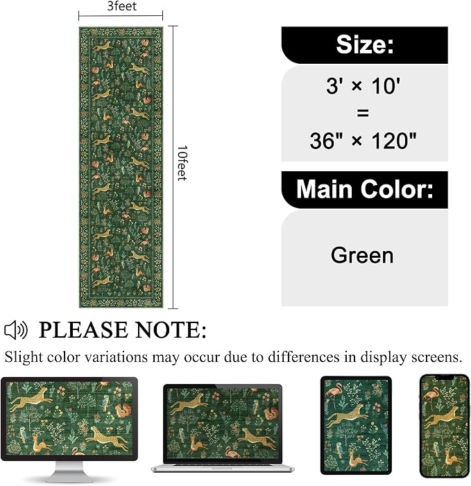 DUKINO 3x10 Washable Runner Rug - Image 2